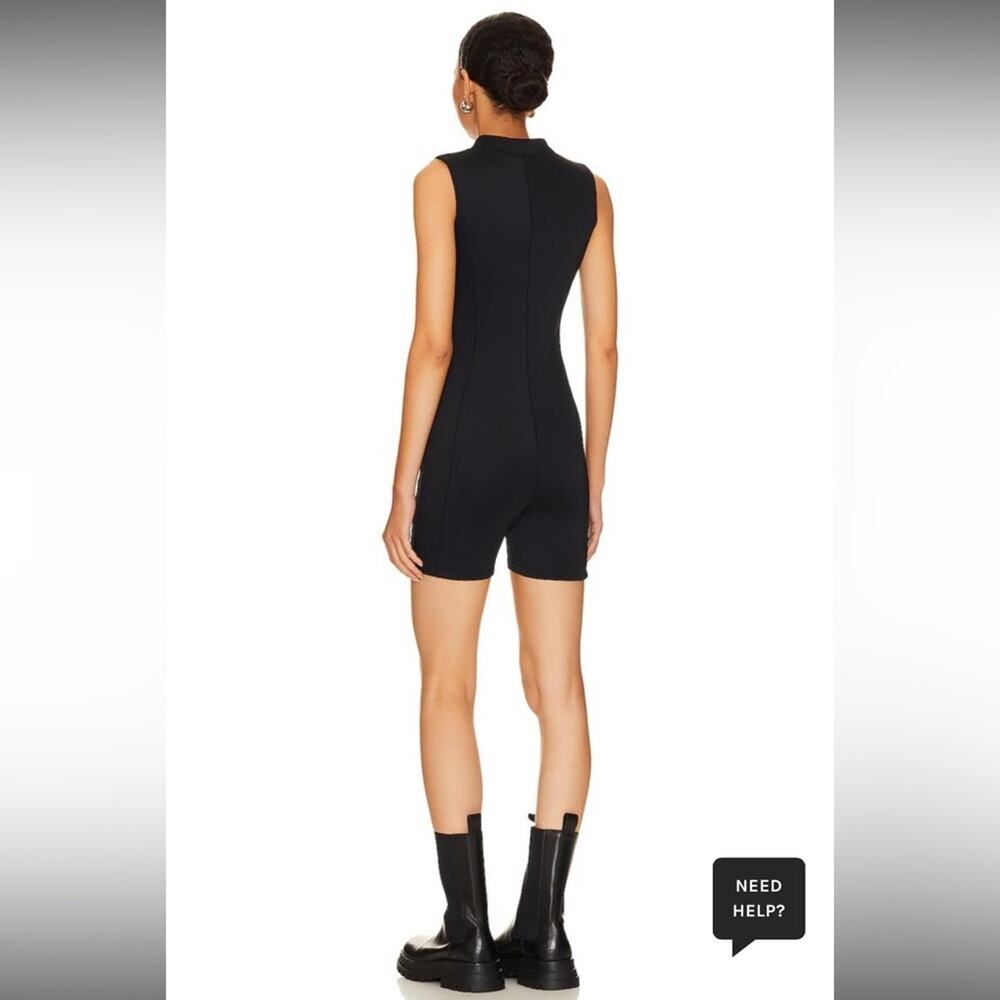 Good American Compression Zip Up Bike Suit Black Onesie Bodysuit Size Small - Picture 3 of 5